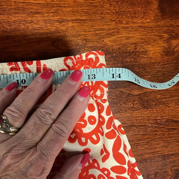 Zara Womens Pants M Gold Red Purple Wide Leg Flare Boho Stretch Waist side Vents - Picture 10 of 14